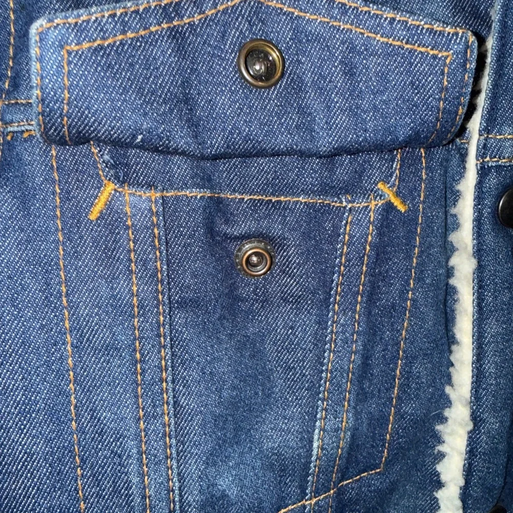 Vintage VanCort Sherpa‎ Lined Trucker Denim Jean Jacket Kids Size 18 XL